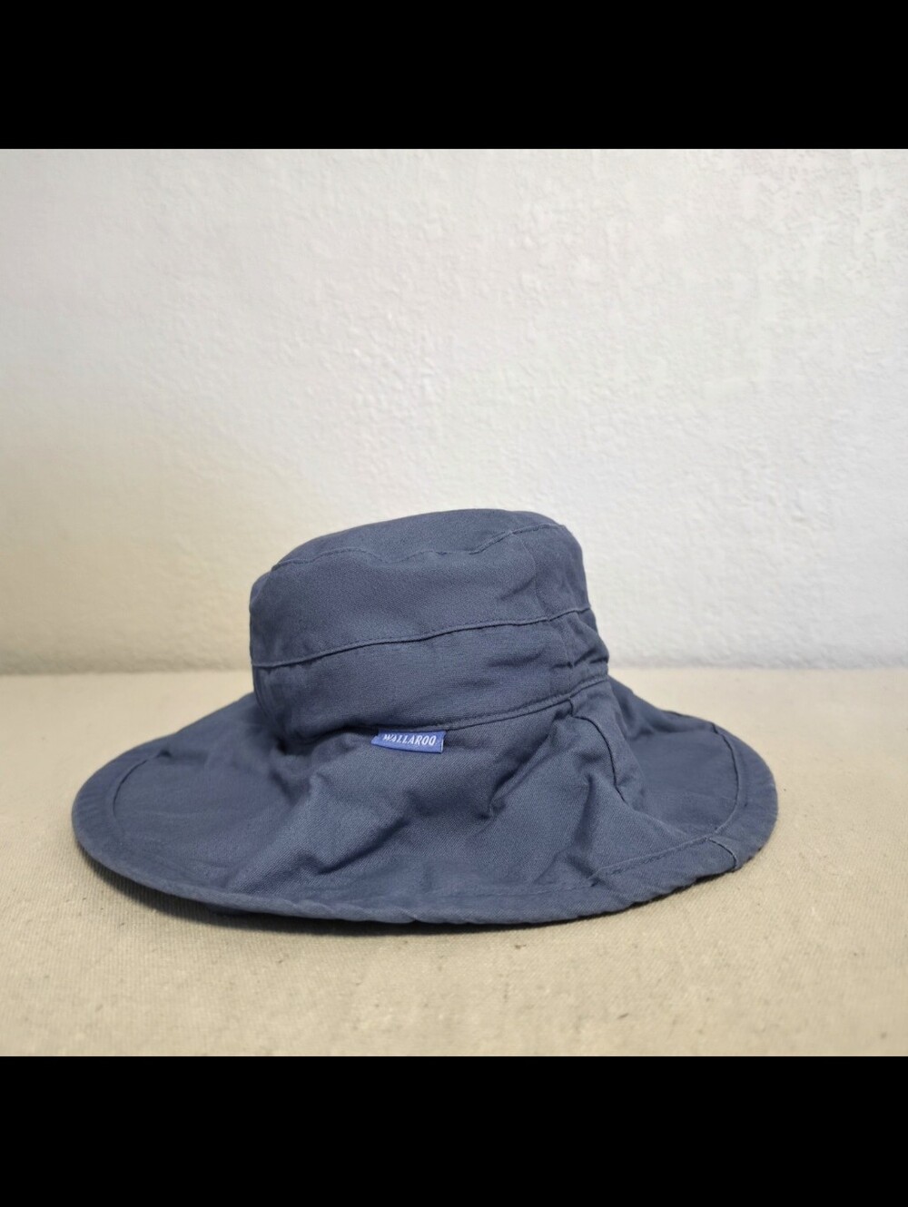 Wallaroo Blue Casual Traveler Cotton Canvas Bucket Hat Adjustable Drawstring OS